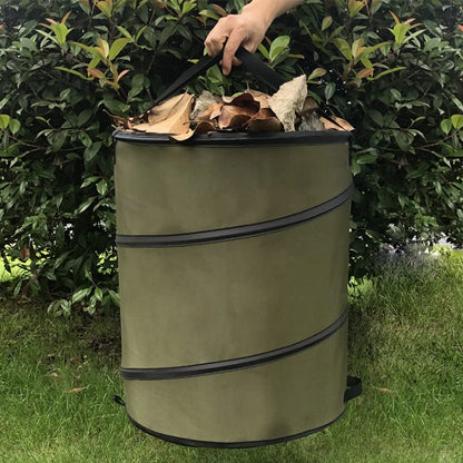 Garbage Storage Trash Bag Portable Collapsible Pop Up Garden Leaf Trash Can Flowers And For Garden Camping Grass Bin