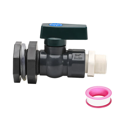 PVC Rain Barrel Diverter Kit, 3/4 Inch Rain Barrel Valve, Rain Barrel Spigot Kit with Bulkhead Fitting Adapter