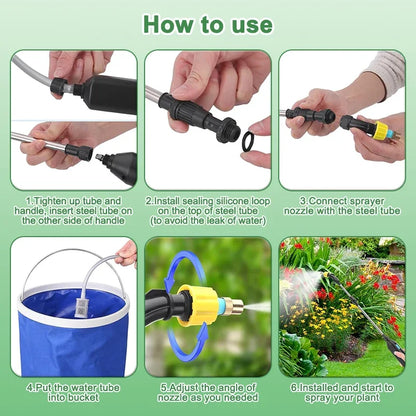 Electric Plant Sprayer with 3 Nozzles Telescopic Wand Watering Garden Plant Mister Sprayer Yard Lawn Weeds Plants Irrigation