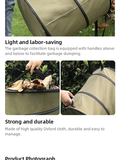 Garbage Storage Trash Bag Portable Collapsible Pop Up Garden Leaf Trash Can Flowers And For Garden Camping Grass Bin